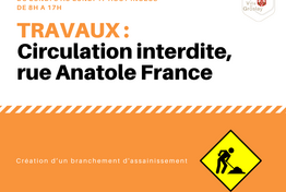 Travaux d'assainissement - rue Anatole France