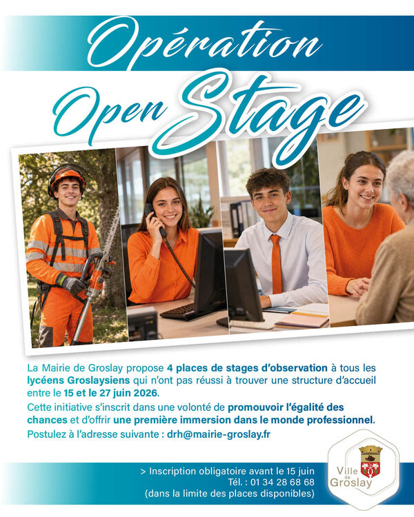 LA MAIRIE S'ENGAGE AUPRÈS DES LYCÉENS : 4 PLACES DE STAGES A POURVOIR DANS DIFFÉRENTS SERVICES DE LA MAIRIE AVANT LE 15 JUIN