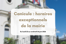 Adaptation exceptionnelle des horaires de la mairie