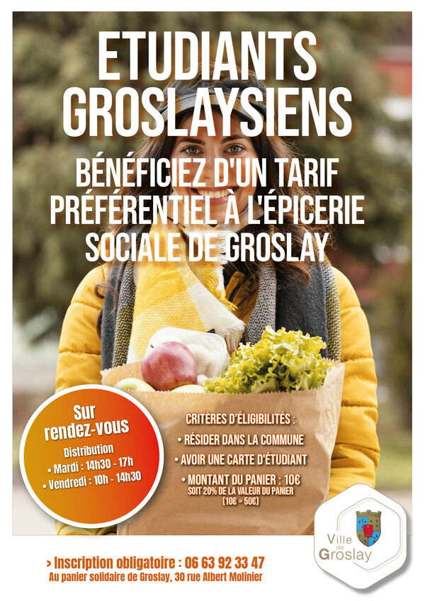 Etudiants Groslaysiens - Tarif préférentiel à l'épicerie sociale