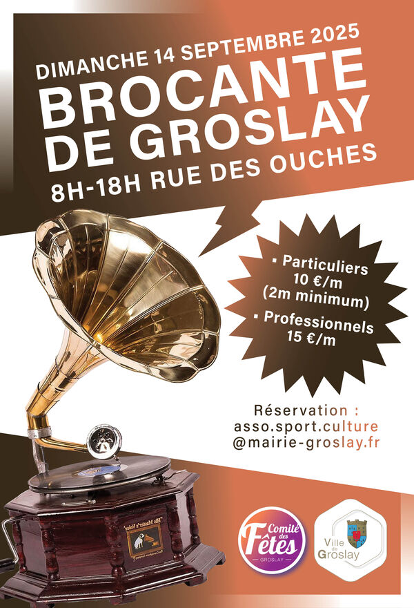BROCANTE DE GROSLAY Dimanche 14 septembre 2025